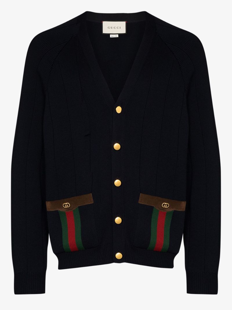 Web Stripe Pocket Cardigan