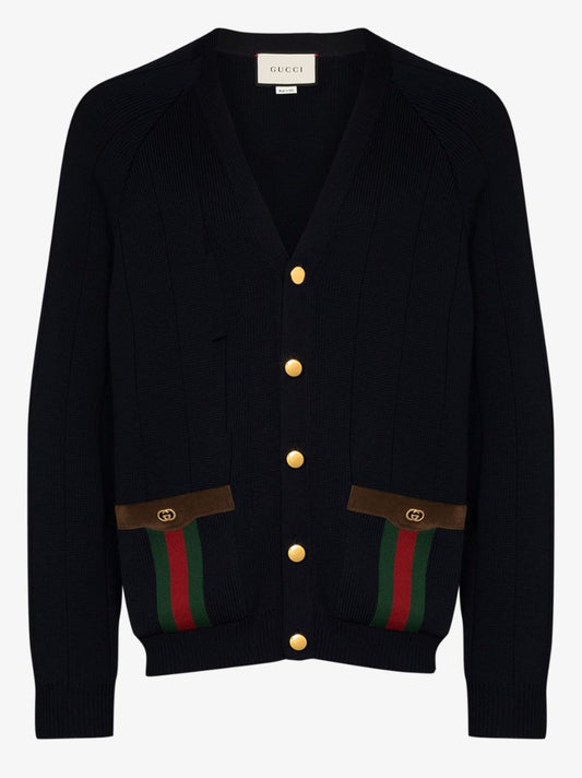 Web Stripe Pocket Cardigan