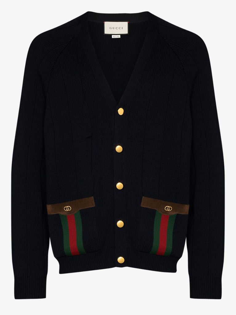 Web Stripe Pocket Cardigan