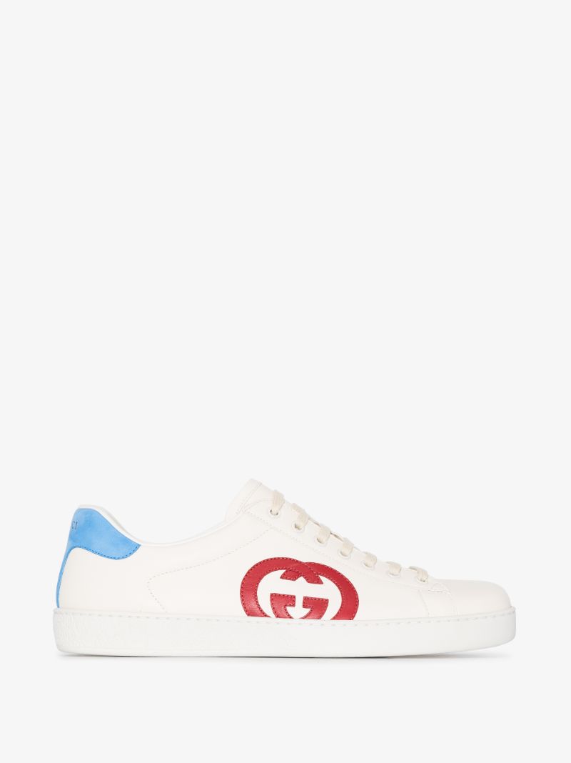 White Gg Ace Leather Sneakers