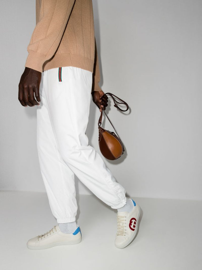 White Gg Ace Leather Sneakers