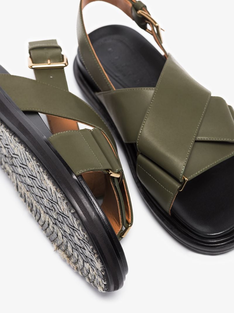 Green Fussbett Leather Sandals
