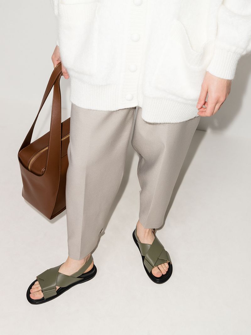 Green Fussbett Leather Sandals