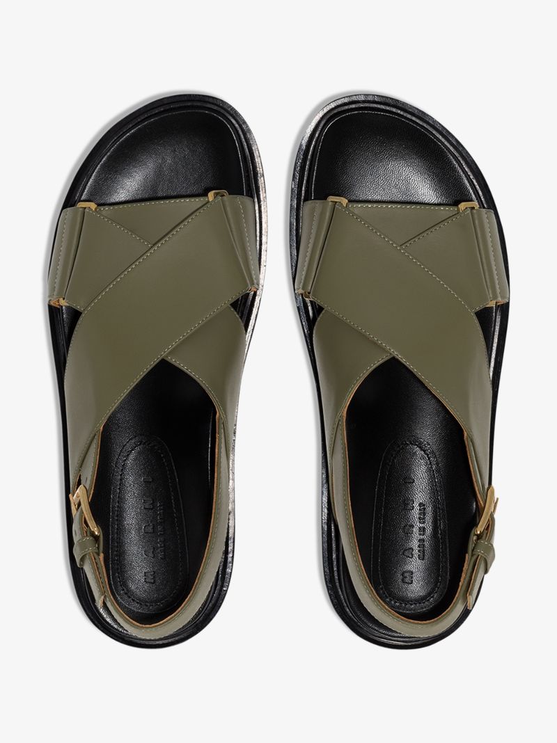 Green Fussbett Leather Sandals