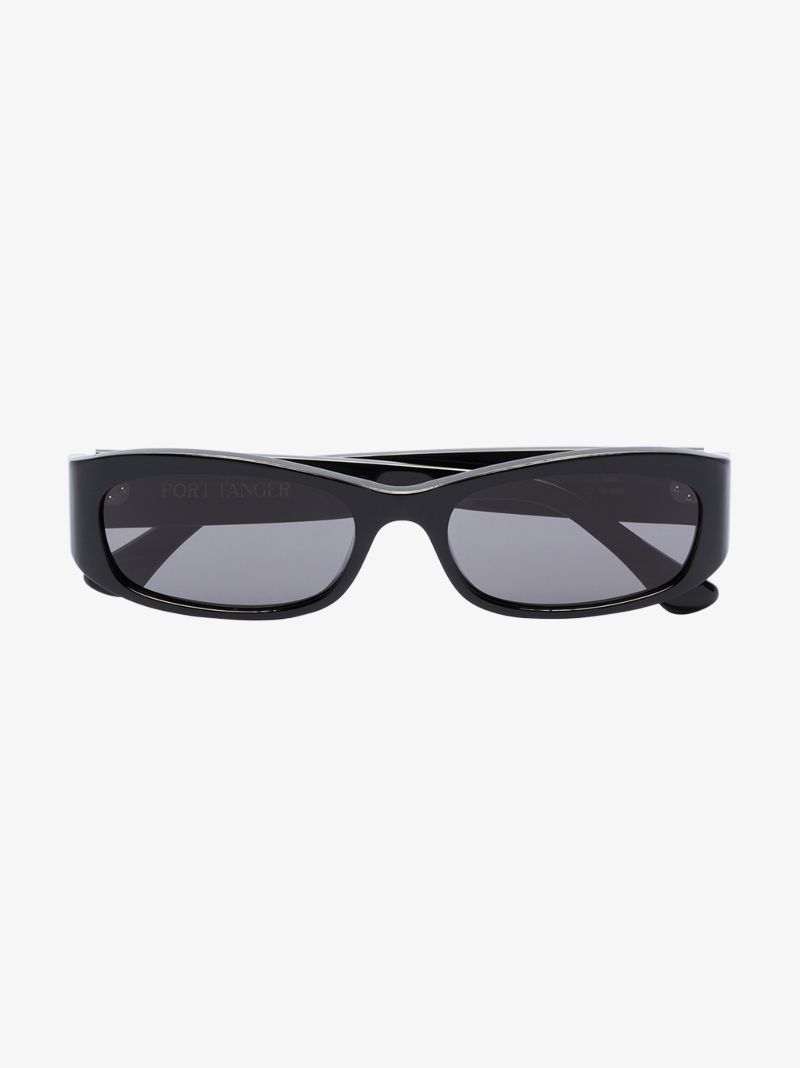 Black Leila Rectangle Sunglasses