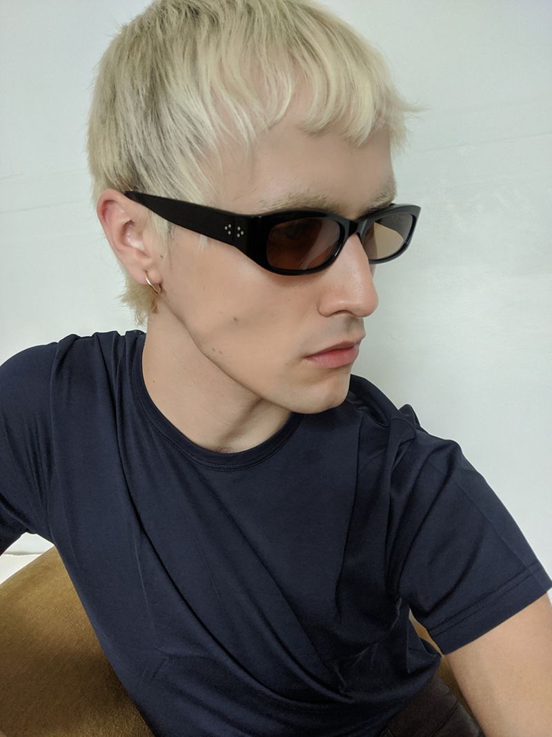 Black Leila Rectangle Sunglasses