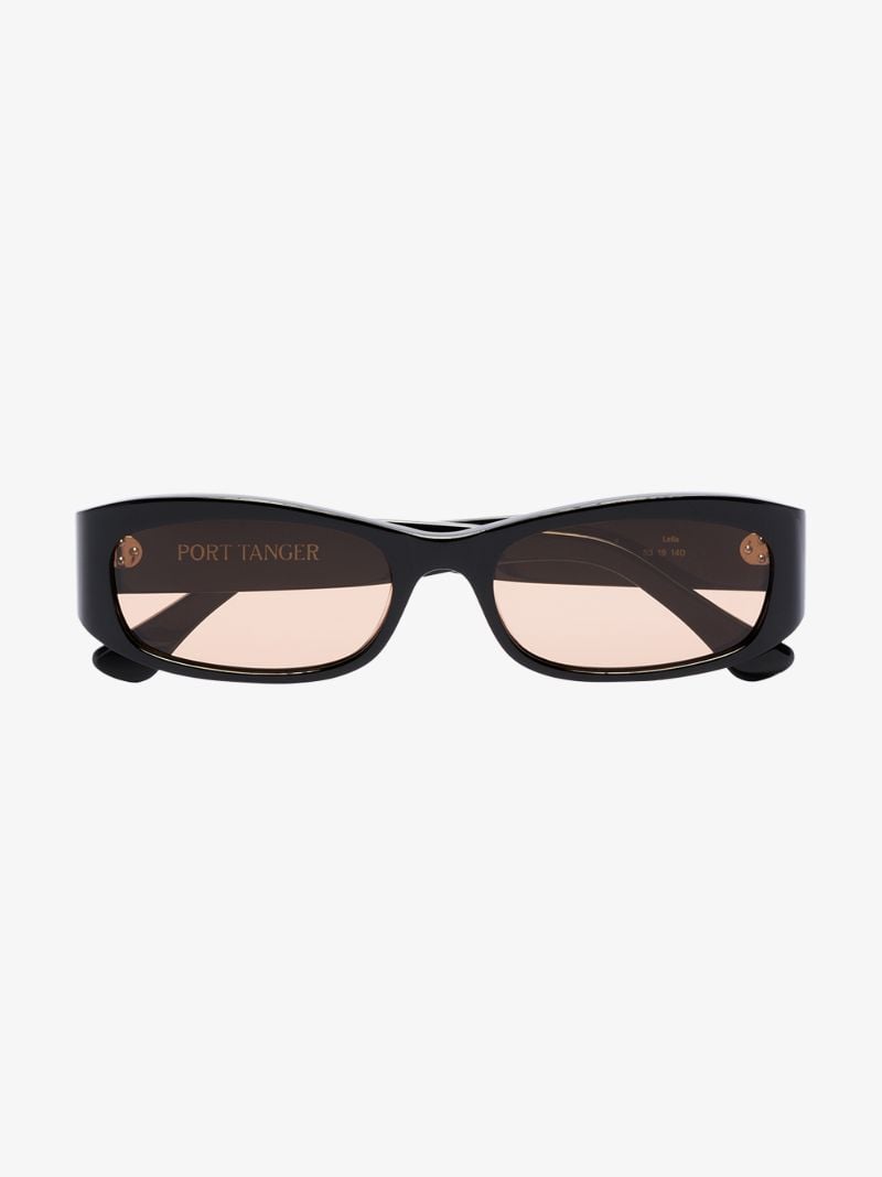 Black Leila Rectangle Sunglasses