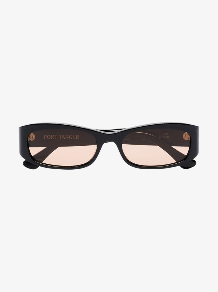 Black Leila Rectangle Sunglasses