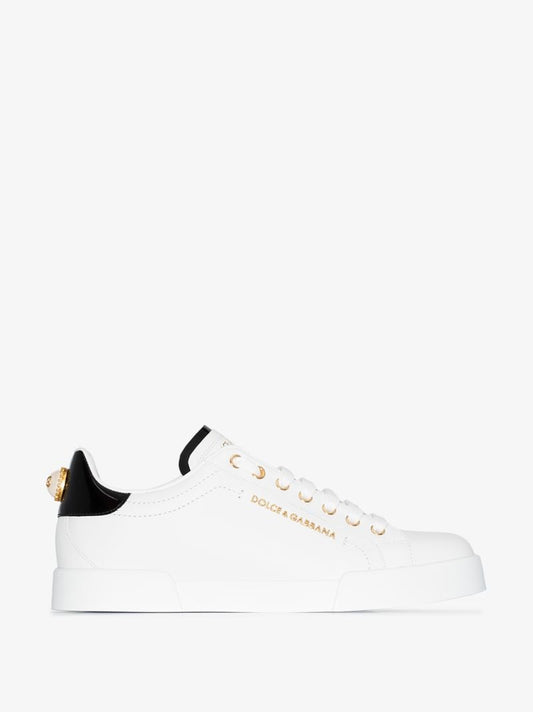 White Classic Leather Low Top Sneakers