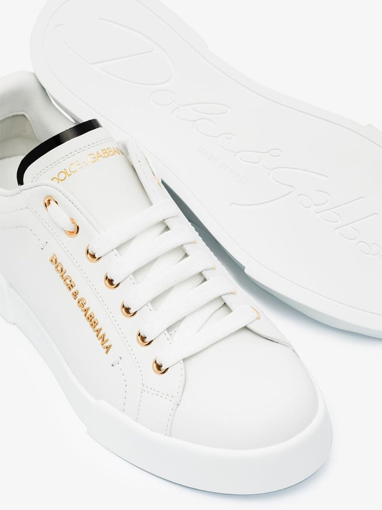 White Classic Leather Low Top Sneakers