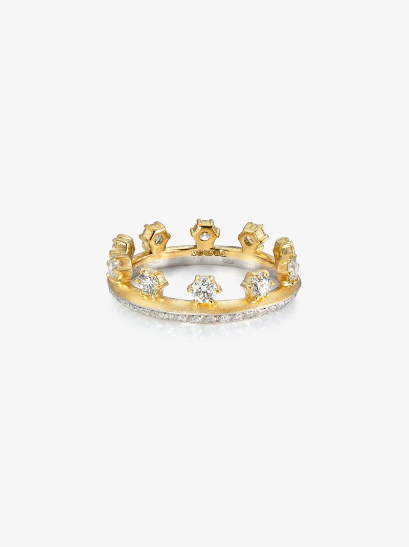 18k Yellow Gold Hanging Kismet Diamond Ring