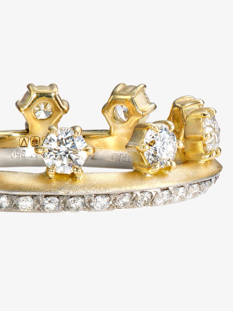 18k Yellow Gold Hanging Kismet Diamond Ring