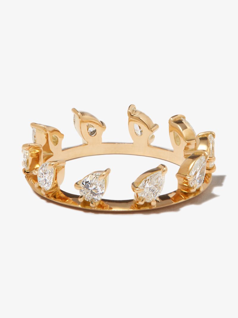 18k Yellow Gold Hanging Kismet Diamond Ring