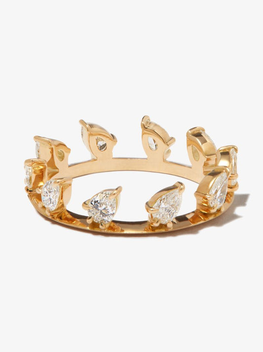 18k Yellow Gold Hanging Kismet Diamond Ring
