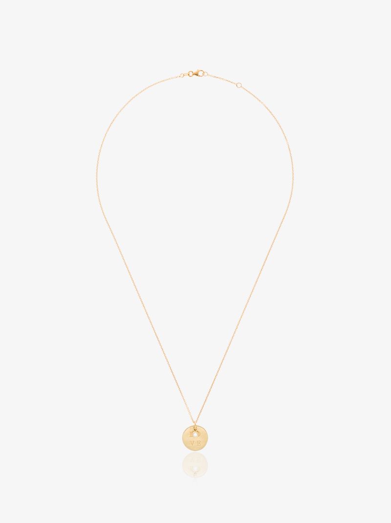 18k Yellow Gold Love Diamond Pendant Necklace