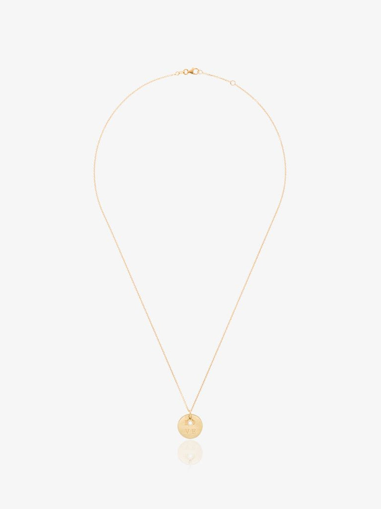 18k Yellow Gold Love Diamond Pendant Necklace