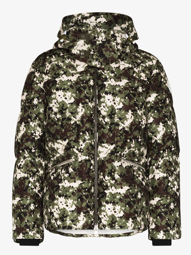 Blanc Camouflage Print Puffer Jacket
