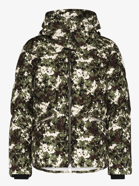 Blanc Camouflage Print Puffer Jacket