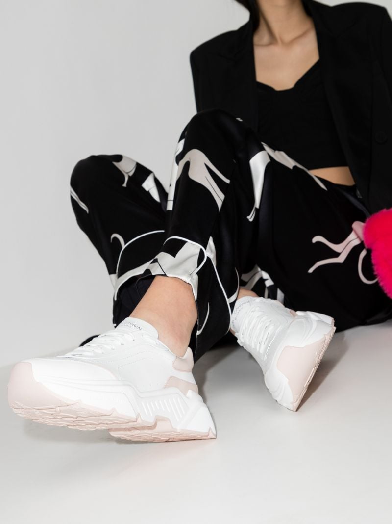 White Daymaster Low Top Leather Sneakers