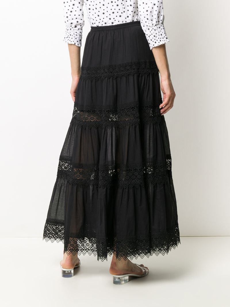 Black Ruth Tiered Maxi Skirt