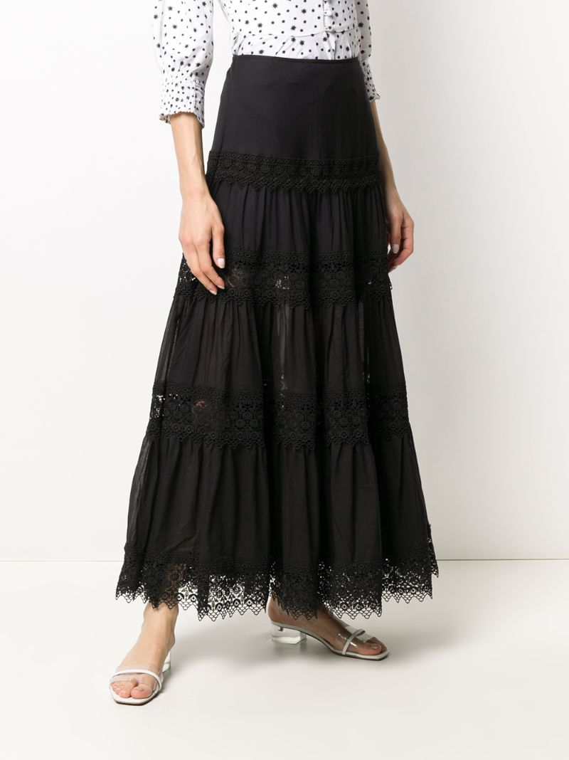 Black Ruth Tiered Maxi Skirt