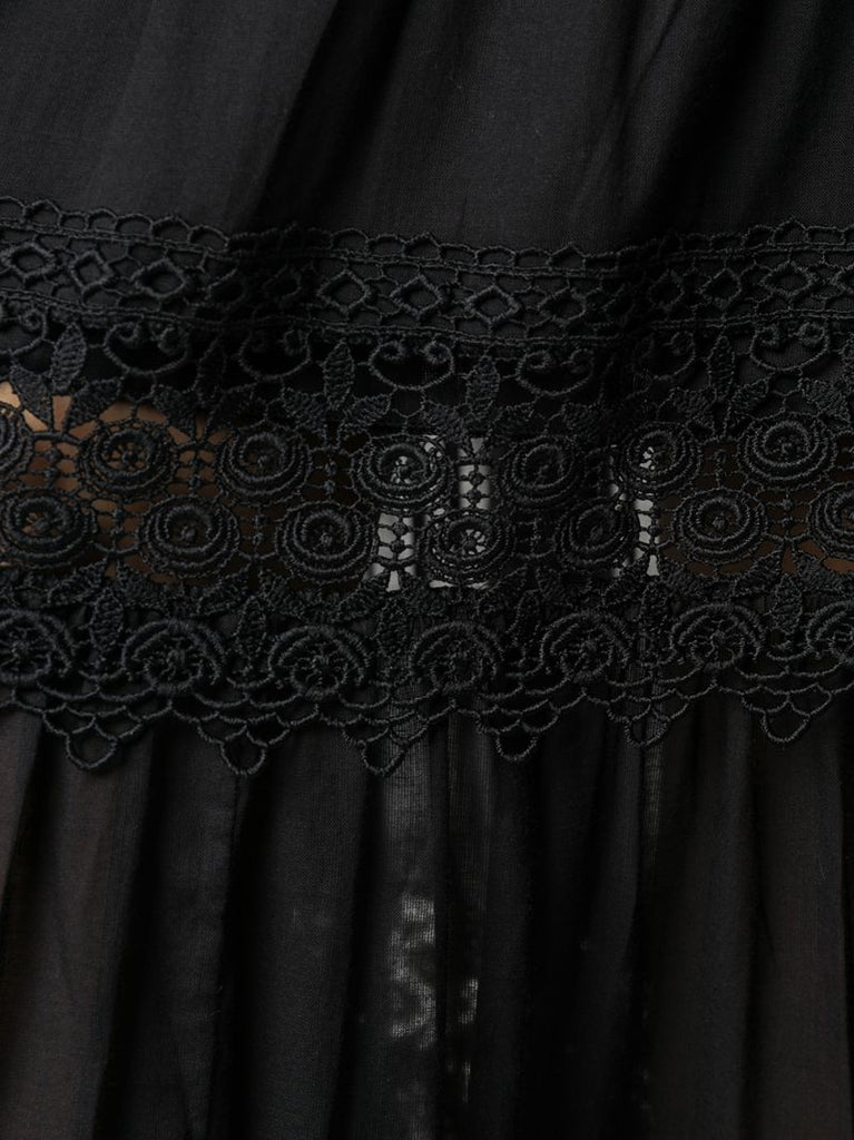 Black Ruth Tiered Maxi Skirt