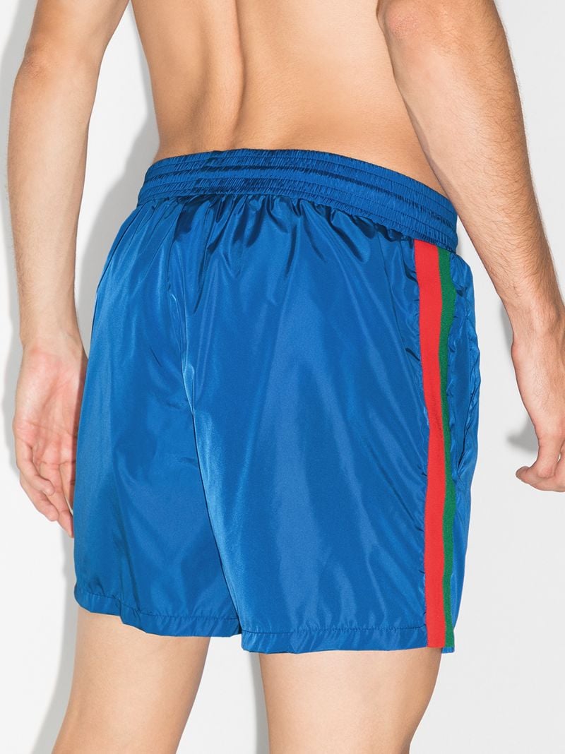Blue Web Stripe Swim Shorts