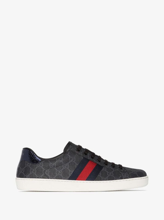 Grey New Ace Gg Supreme Leather Sneakers