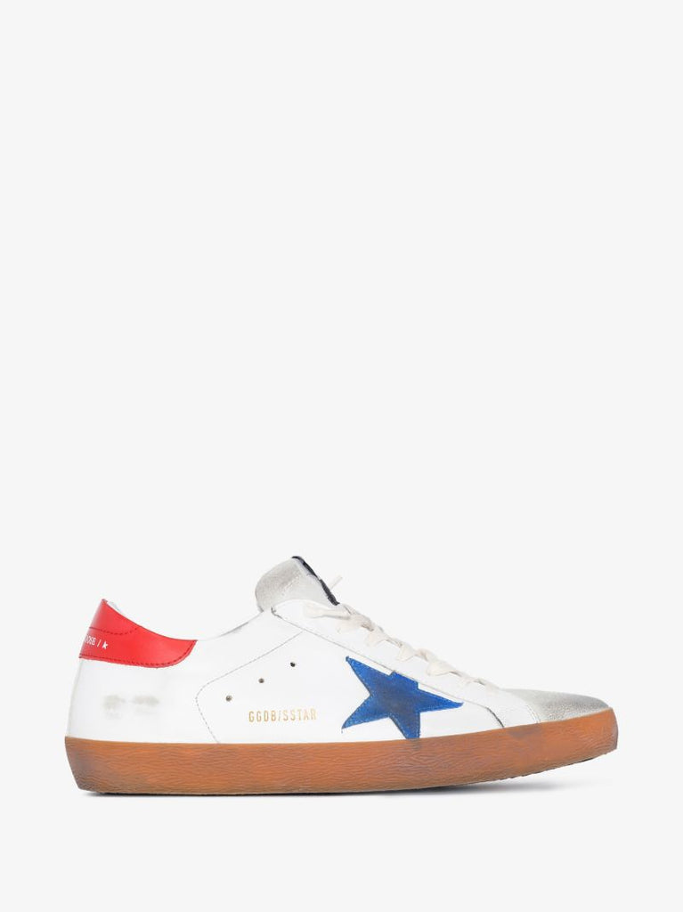 White and Red Super-star Leather Sneakers