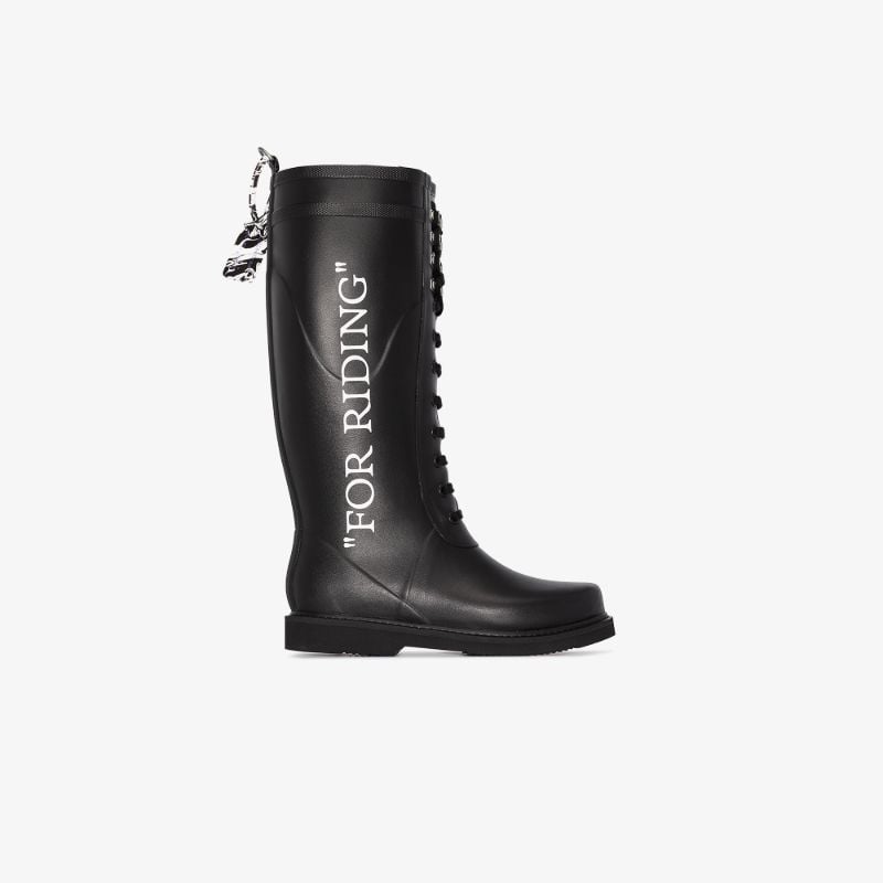 Black Logo Wellington Boots