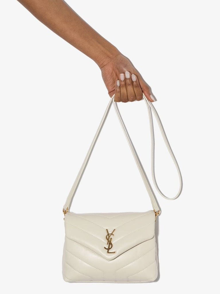 Neutral Loulou Toy Leather Shoulder Bag