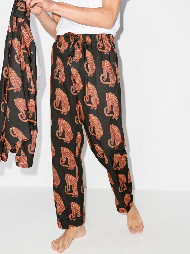 Black Sansindo Print Pyjama Trousers