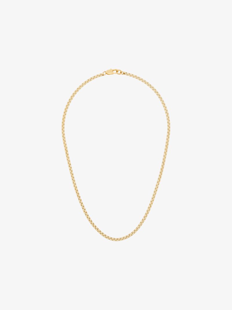 Gold-plated Box Chain Necklace