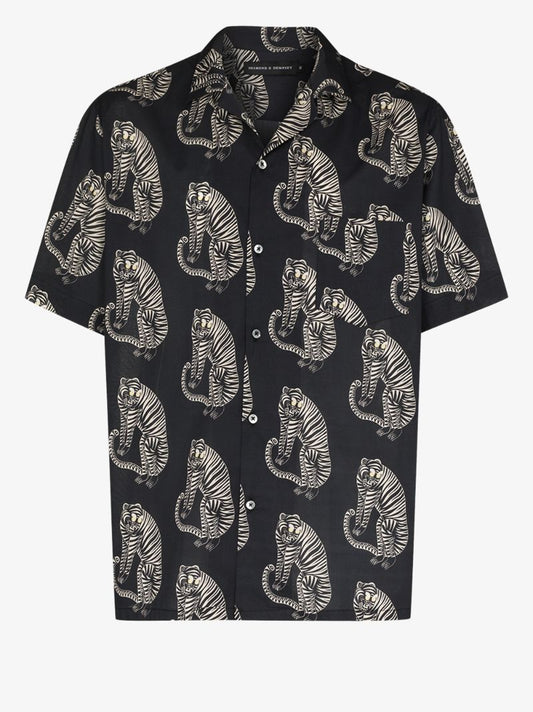 Sansindo Tiger Print Pyjama Shirt