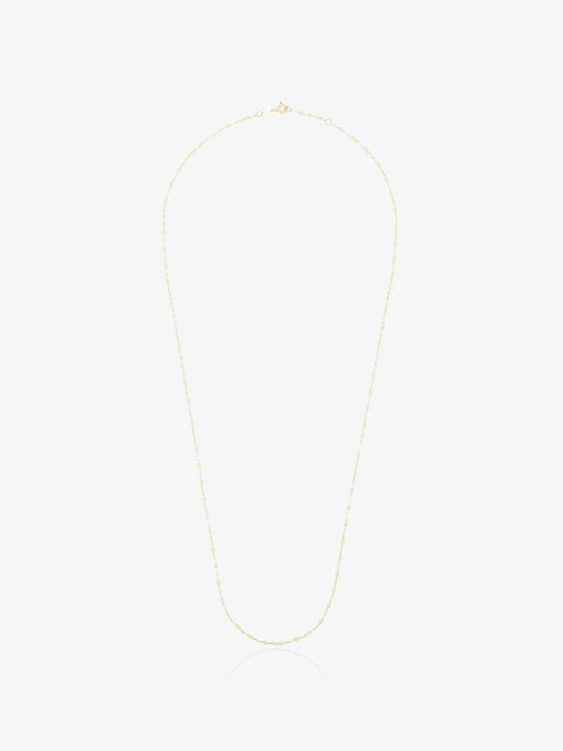18k Yellow Gold 60 Cm Beaded Necklace