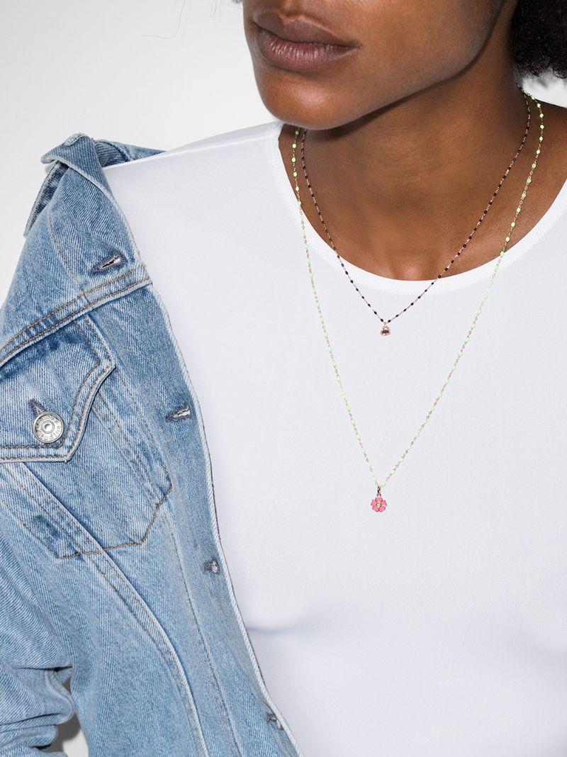 18k Yellow Gold 60 Cm Beaded Necklace