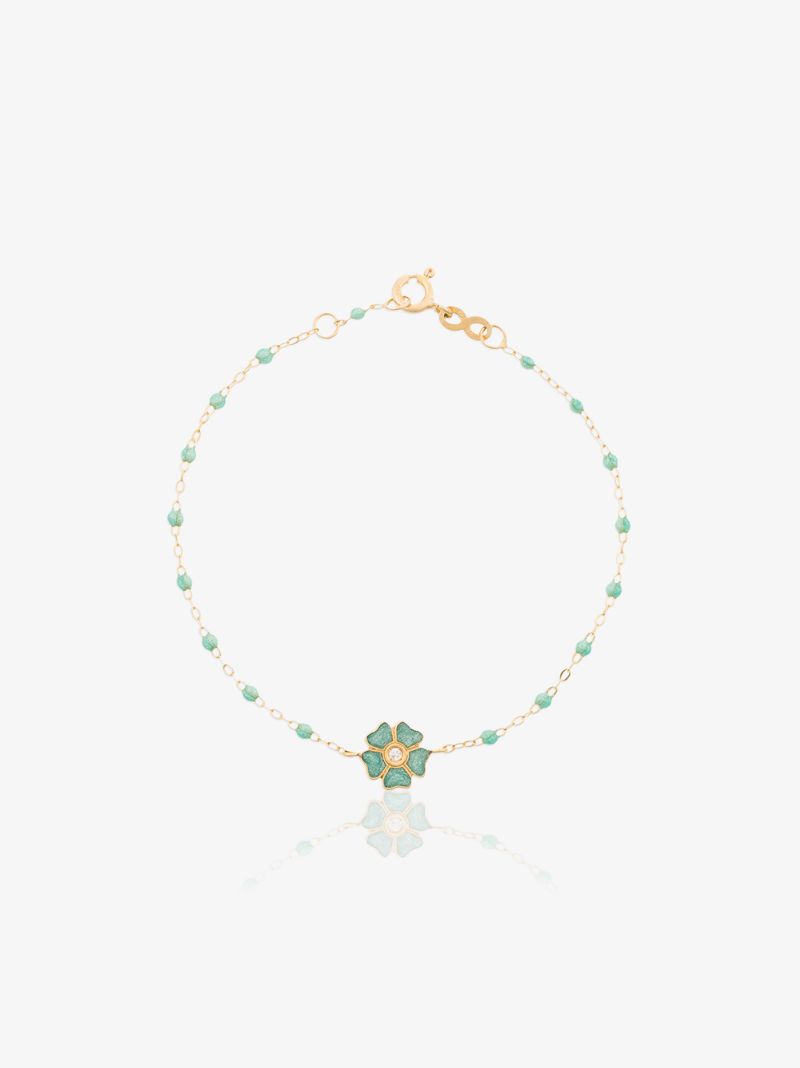 18kt Yellow Gold Diamond Flower Bracelet