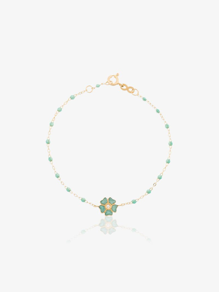 18kt Yellow Gold Diamond Flower Bracelet