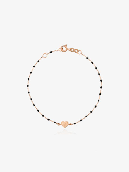18kt Rose Gold Heart Charm Bracelet