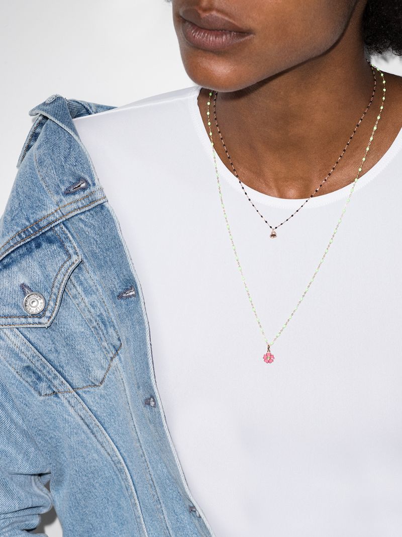 18k Rose Gold 42 Cm Heart Beaded Necklace