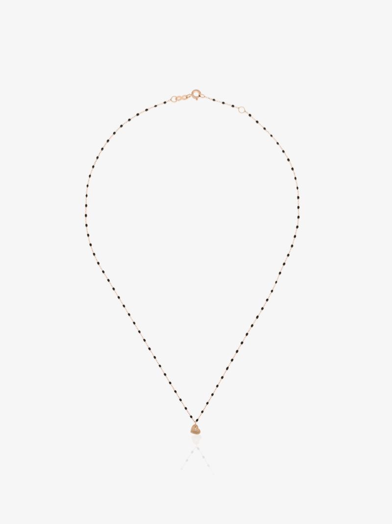 18k Rose Gold 42 Cm Heart Beaded Necklace
