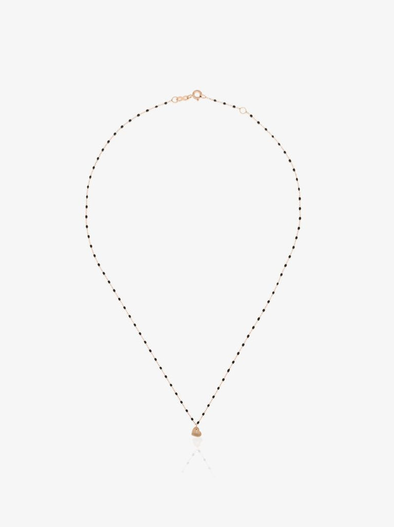 18k Rose Gold 42 Cm Heart Beaded Necklace