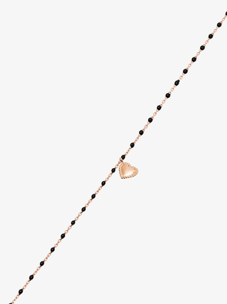 18k Rose Gold 42 Cm Heart Beaded Necklace