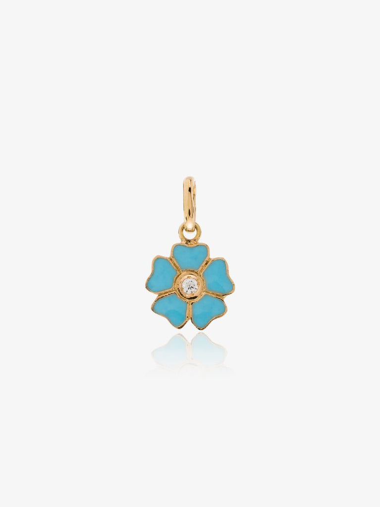 18kt Yellow Gold Diamond-embellished Flower Charm