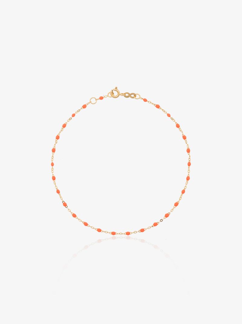 18k Yellow Gold 23 Cm Beaded Anklet
