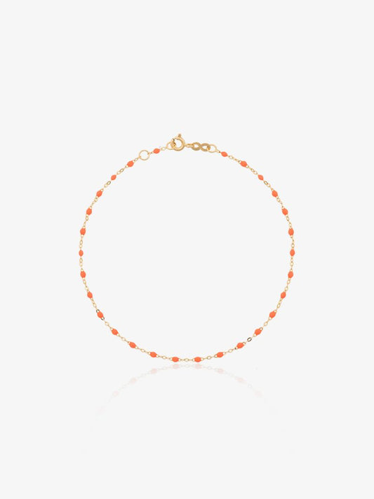 18k Yellow Gold 23 Cm Beaded Anklet