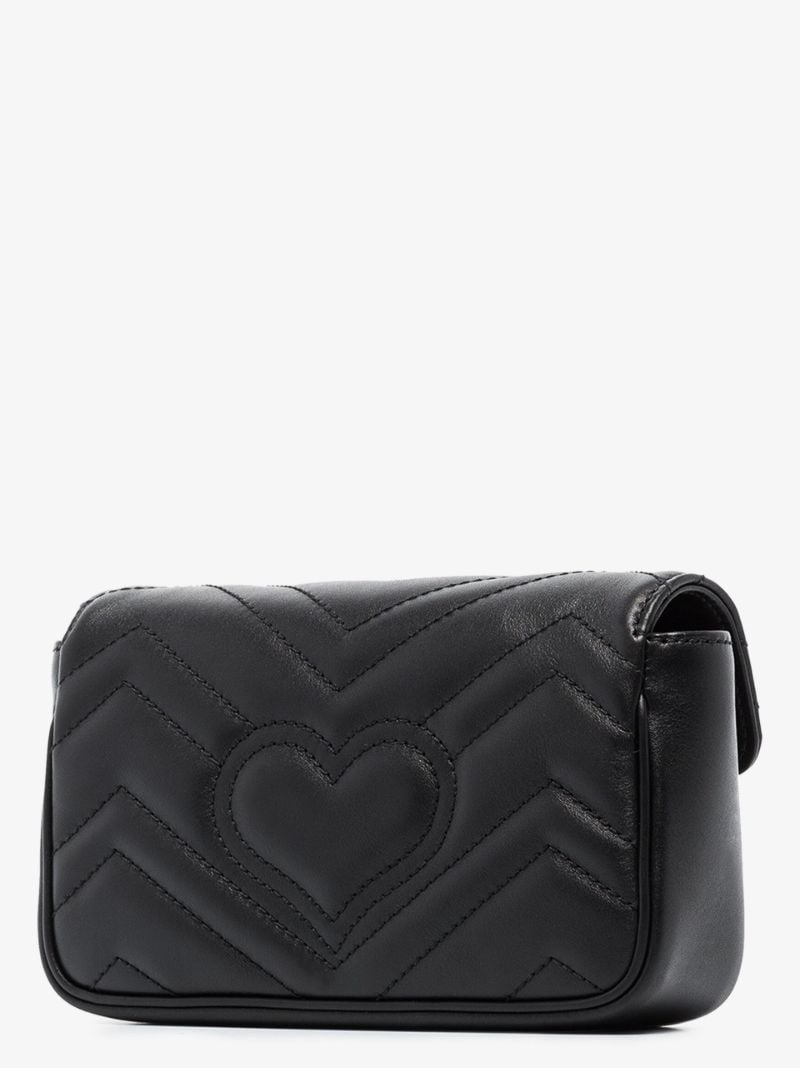 Black Gg Marmont Super Mini Leather Shoulder Bag