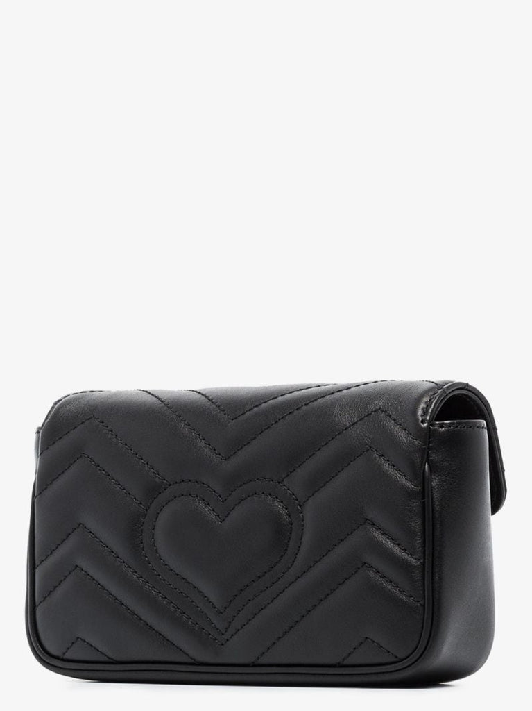 Black Gg Marmont Super Mini Leather Shoulder Bag