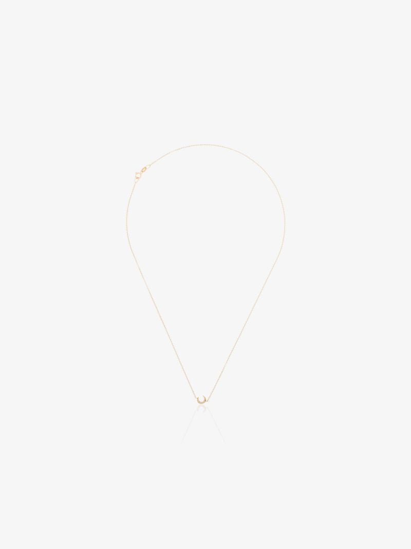 18k Yellow Gold Crescent Moon Necklace