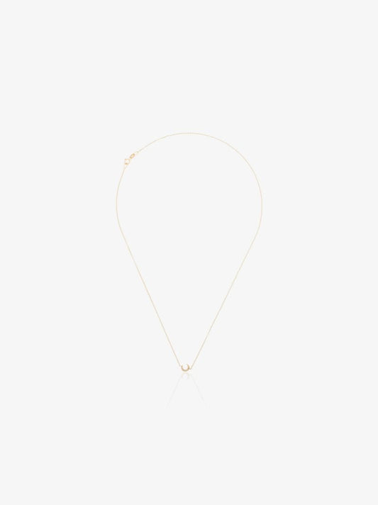 18k Yellow Gold Crescent Moon Necklace